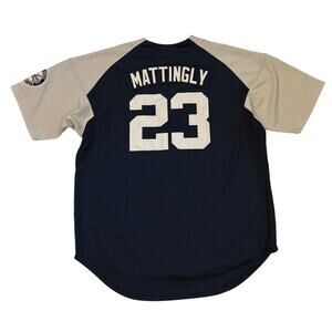 Vintage Nike New York Yankees Don Mattingly #23 Baseball Jersey Mens Medium Blue